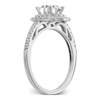 14K White Gold Diamond Double Halo Engagement Ring Semi-Mount – view 6