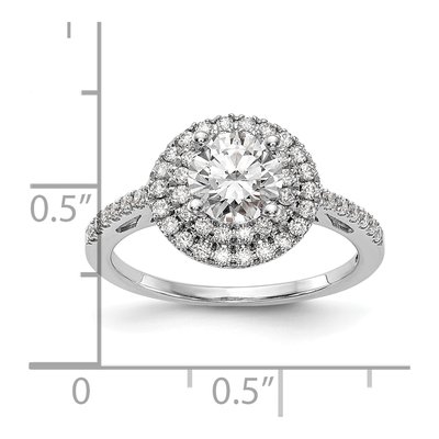 14K White Gold Diamond Double Halo Engagement Ring Semi-Mount – view 8