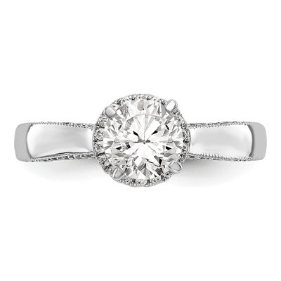 14K White Gold Diamond Halo Engagement Ring Semi-Mount – view 4