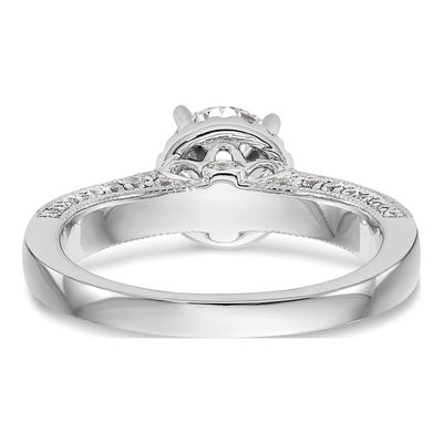 14K White Gold Diamond Halo Engagement Ring Semi-Mount – view 5