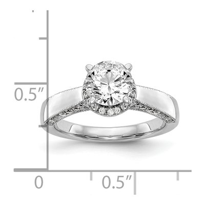 14K White Gold Diamond Halo Engagement Ring Semi-Mount – view 7