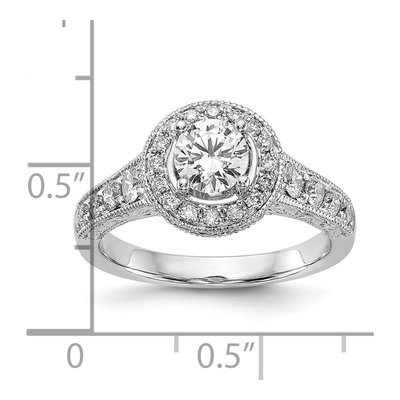 14K White Gold Lab-Grown Diamond Center Round Engagement Ring Semi-Mount – view 4