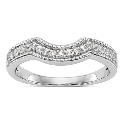 14K White Gold 1/4 ct tw Diamond Wedding Band
