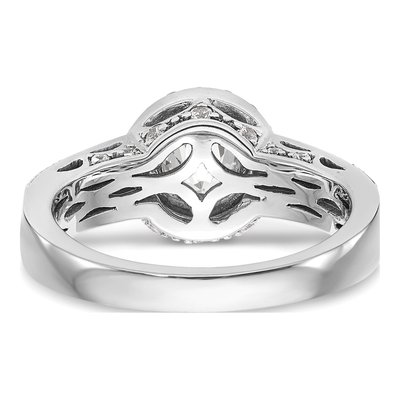 14K White Gold Diamond Halo Engagement Ring Semi-Mount – view 5