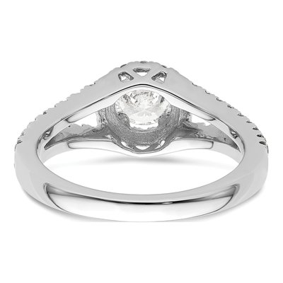 14K White Gold Diamond Halo Engagement Ring Semi-Mount – view 7