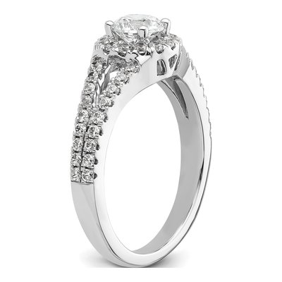 14K White Gold Diamond Halo Engagement Ring Semi-Mount – view 8
