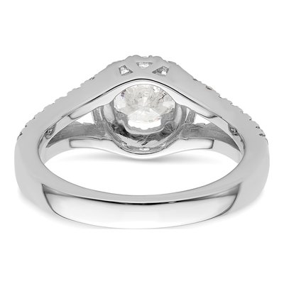14K White Gold Diamond Halo Engagement Ring Semi-Mount – view 5