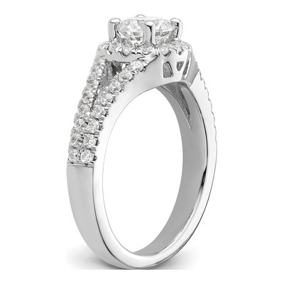 14K White Gold Diamond Halo Engagement Ring Semi-Mount – view 6
