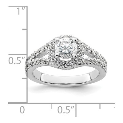 14K White Gold Diamond Halo Engagement Ring Semi-Mount – view 7