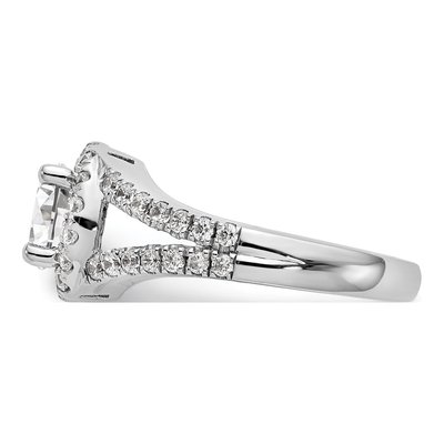 14K White Gold Diamond Halo Engagement Ring Semi-Mount – view 4