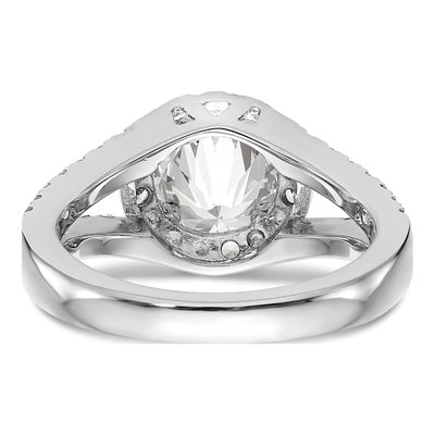 14K White Gold Diamond Halo Engagement Ring Semi-Mount – view 6