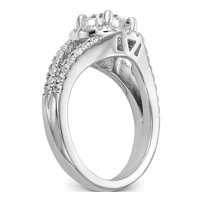 14K White Gold Diamond Halo Engagement Ring Semi-Mount – view 7