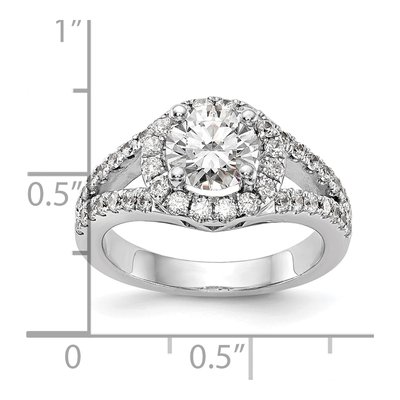 14K White Gold Diamond Halo Engagement Ring Semi-Mount – view 8