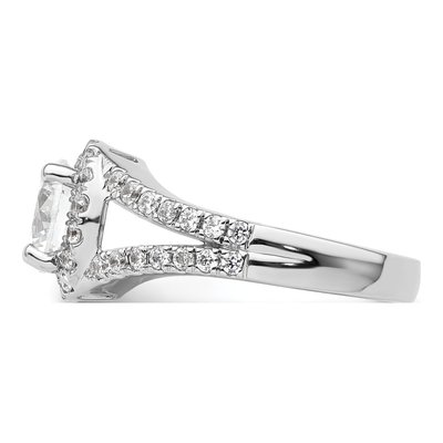 14K White Gold Diamond Halo Engagement Ring Semi-Mount – view 5