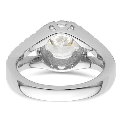 14K White Gold Diamond Halo Engagement Ring Semi-Mount – view 7