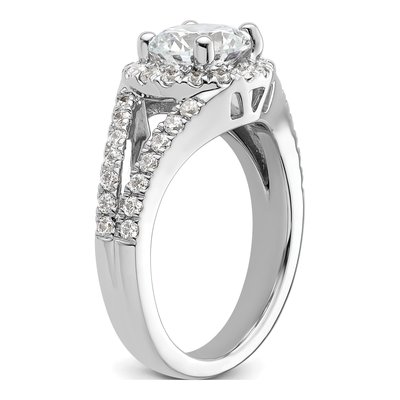 14K White Gold Diamond Halo Engagement Ring Semi-Mount – view 8