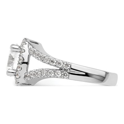 14K White Gold Diamond Halo Engagement Ring Semi-Mount – view 5