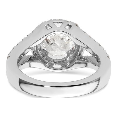 14K White Gold Diamond Halo Engagement Ring Semi-Mount – view 7