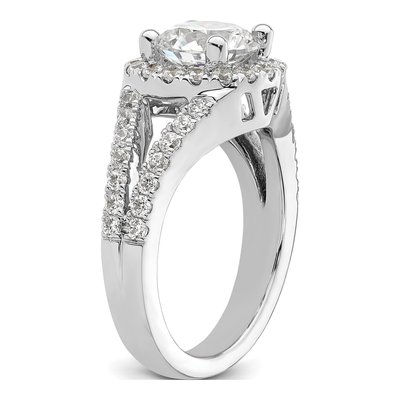 14K White Gold Diamond Halo Engagement Ring Semi-Mount – view 8