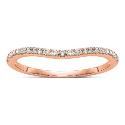 14K Rose Gold 1/7 ct tw Diamond Wedding Band