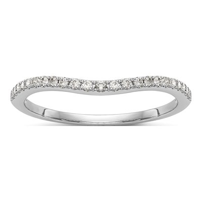 14K White Gold 1/8 ct tw Lab-Grown Diamond Wedding Band