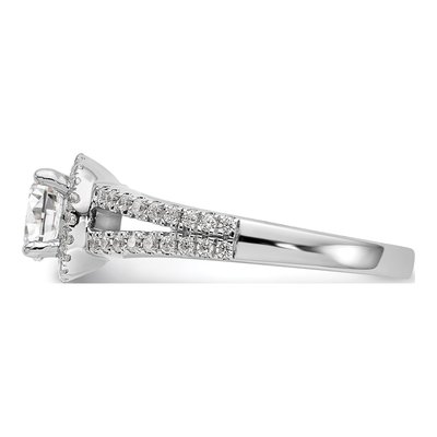 14K White Gold Diamond Halo Engagement Ring Semi-Mount – view 4