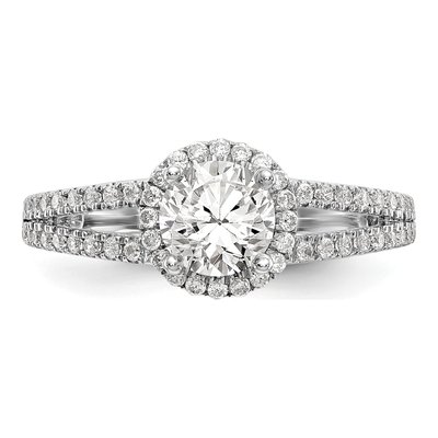 14K White Gold Diamond Halo Engagement Ring Semi-Mount – view 5