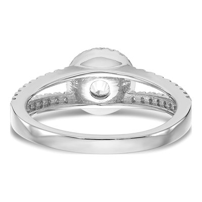 14K White Gold Diamond Halo Engagement Ring Semi-Mount – view 6