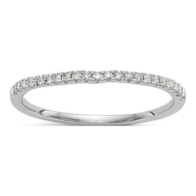 14K White Gold 1/8 ct tw Diamond Wedding Band