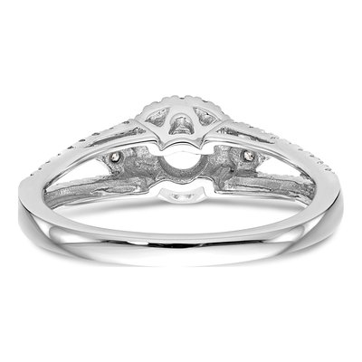 14K White Gold Diamond Halo Setting Engagement Ring Semi-Mount – view 5