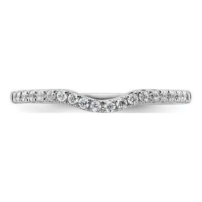 14K White Gold 1/5 ct tw Diamond Contoured Wedding Band – view 5