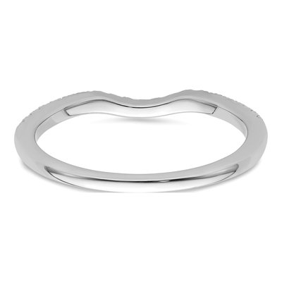 14K White Gold 1/5 ct tw Diamond Contoured Wedding Band – view 6