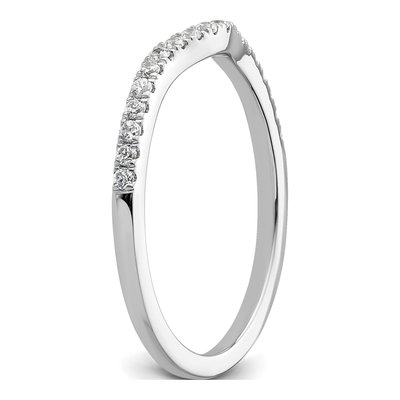 14K White Gold 1/5 ct tw Diamond Contoured Wedding Band – view 7