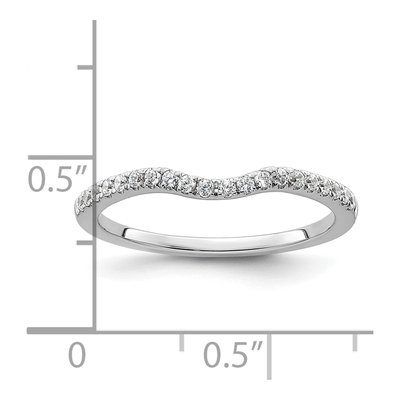 14K White Gold 1/5 ct tw Diamond Contoured Wedding Band – view 8
