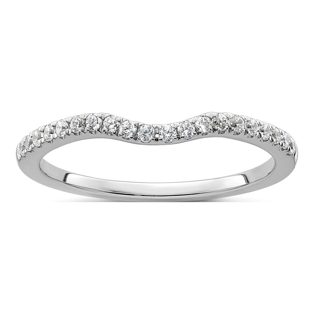 14K White Gold 1/5 ct tw Diamond Contoured Wedding Band