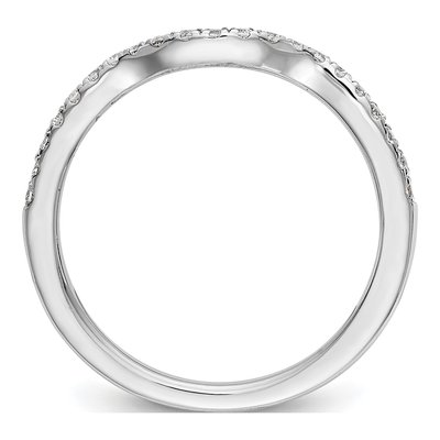 14K White Gold 1/4 ct tw Diamond Contoured Wedding Band – view 3