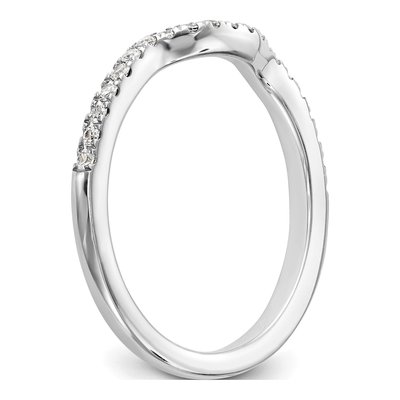 14K White Gold 1/4 ct tw Diamond Contoured Wedding Band – view 7