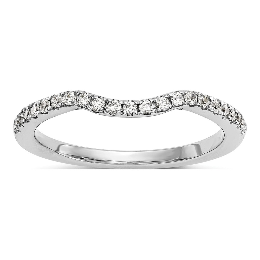 14K White Gold 1/4 ct tw Diamond Contoured Wedding Band
