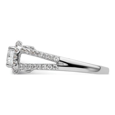 14K White Gold Diamond Halo Setting Engagement Ring Semi-Mount – view 5
