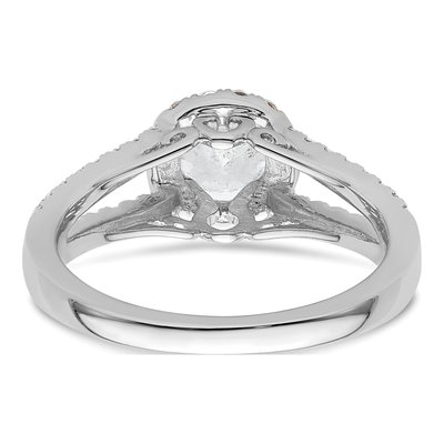14K White Gold Diamond Halo Setting Engagement Ring Semi-Mount – view 7