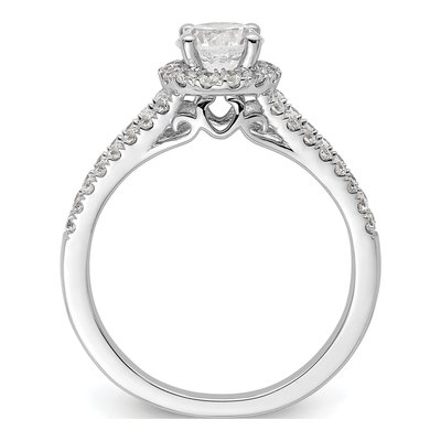 14K White Gold Diamond Halo Engagement Ring Semi-Mount – view 4