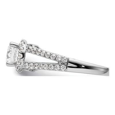 14K White Gold Diamond Halo Engagement Ring Semi-Mount – view 5
