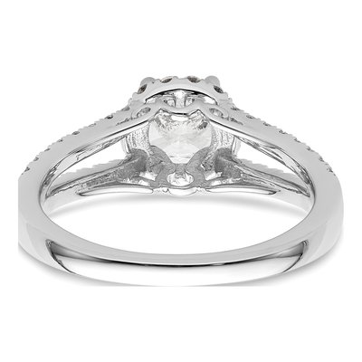 14K White Gold Diamond Halo Engagement Ring Semi-Mount – view 7