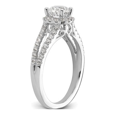 14K White Gold Diamond Halo Engagement Ring Semi-Mount – view 8