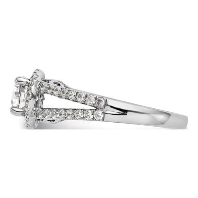 14K White Gold Diamond Halo Engagement Ring Semi-Mount – view 4