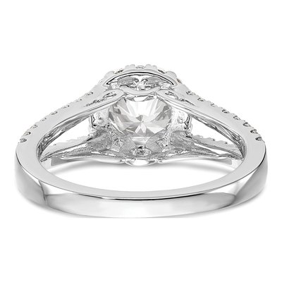 14K White Gold Diamond Halo Engagement Ring Semi-Mount – view 6
