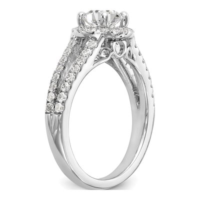 14K White Gold Diamond Halo Engagement Ring Semi-Mount – view 7
