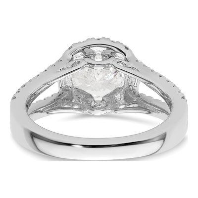 14K White Gold Diamond Halo Engagement Ring Semi-Mount – view 5