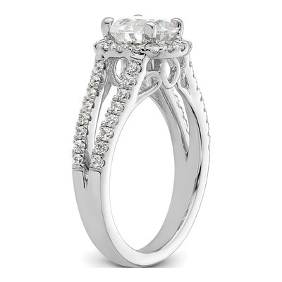 14K White Gold Diamond Halo Engagement Ring Semi-Mount – view 6