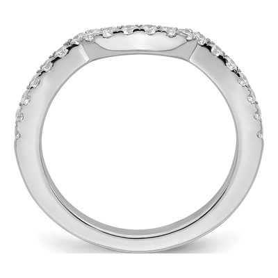 14K White Gold 1/2 ct tw Diamond Contoured Wedding Band – view 3